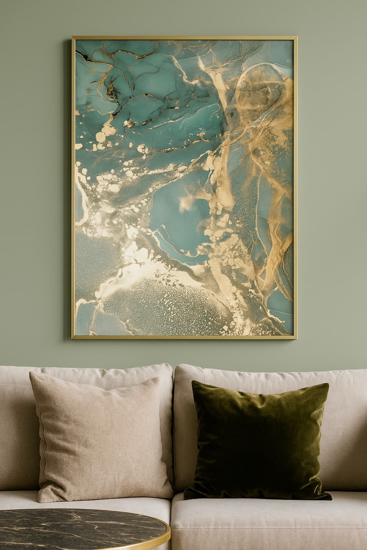 Yeşil Rüya Green Abstract Modern Tablo