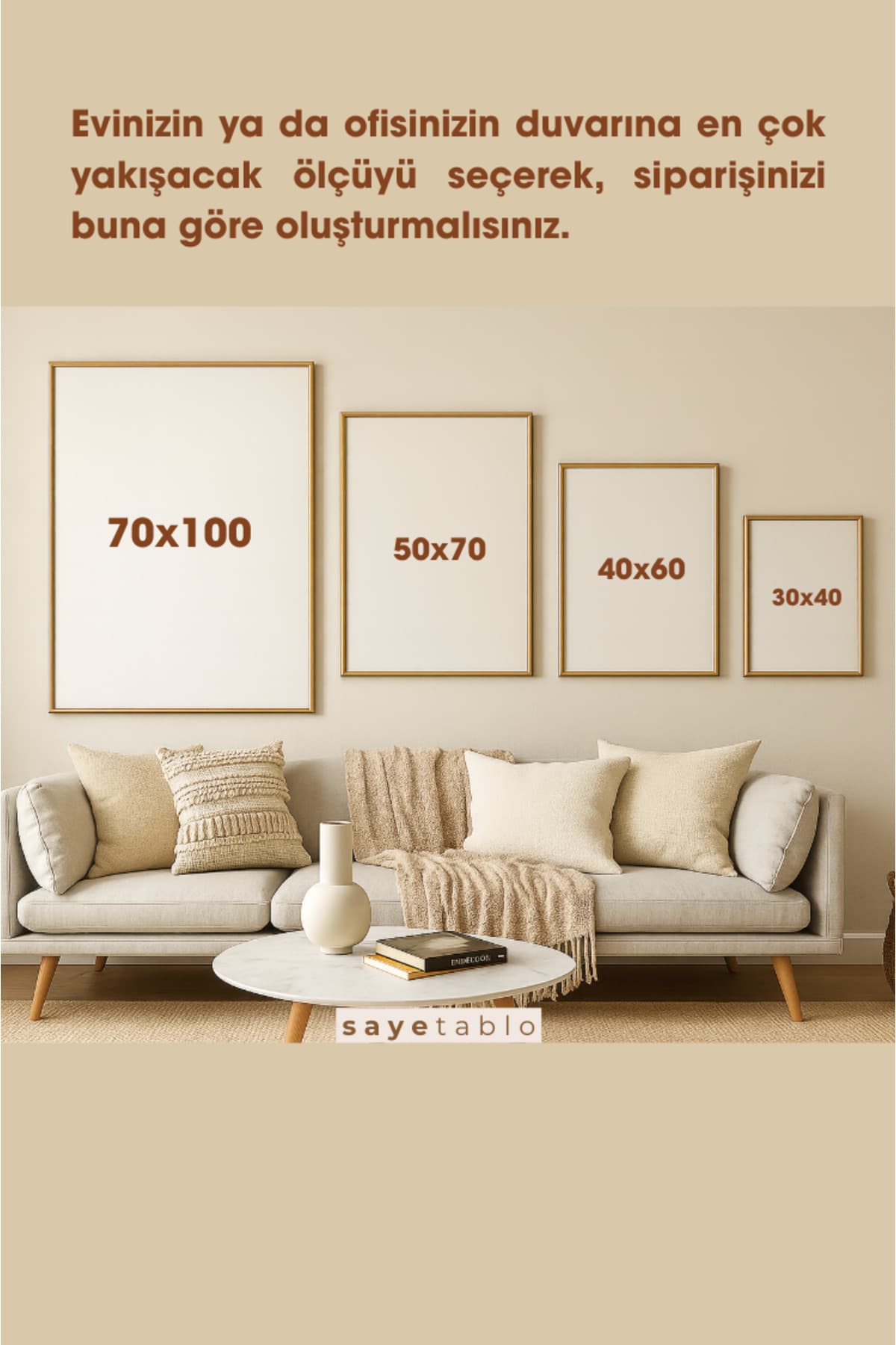 Sarela - Gerçek Cama Baskı Gold Alüminyum Metal Çerçeveli Tekli Modern Tablo görsel 5