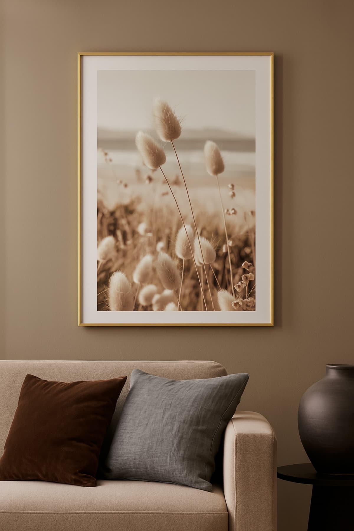 Kumsalda Otlar Soft Modern Tablo