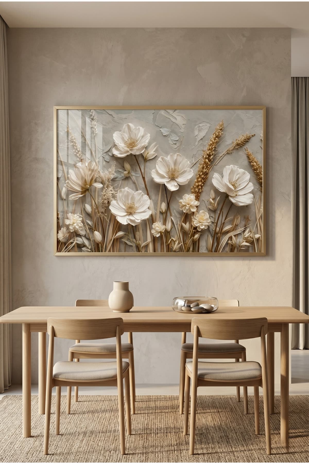 Inspiration - Gerçek Cama Baskı Gold Alüminyum Metal Çerçeveli Tekli Modern Yatay Cam Tablo görsel 2