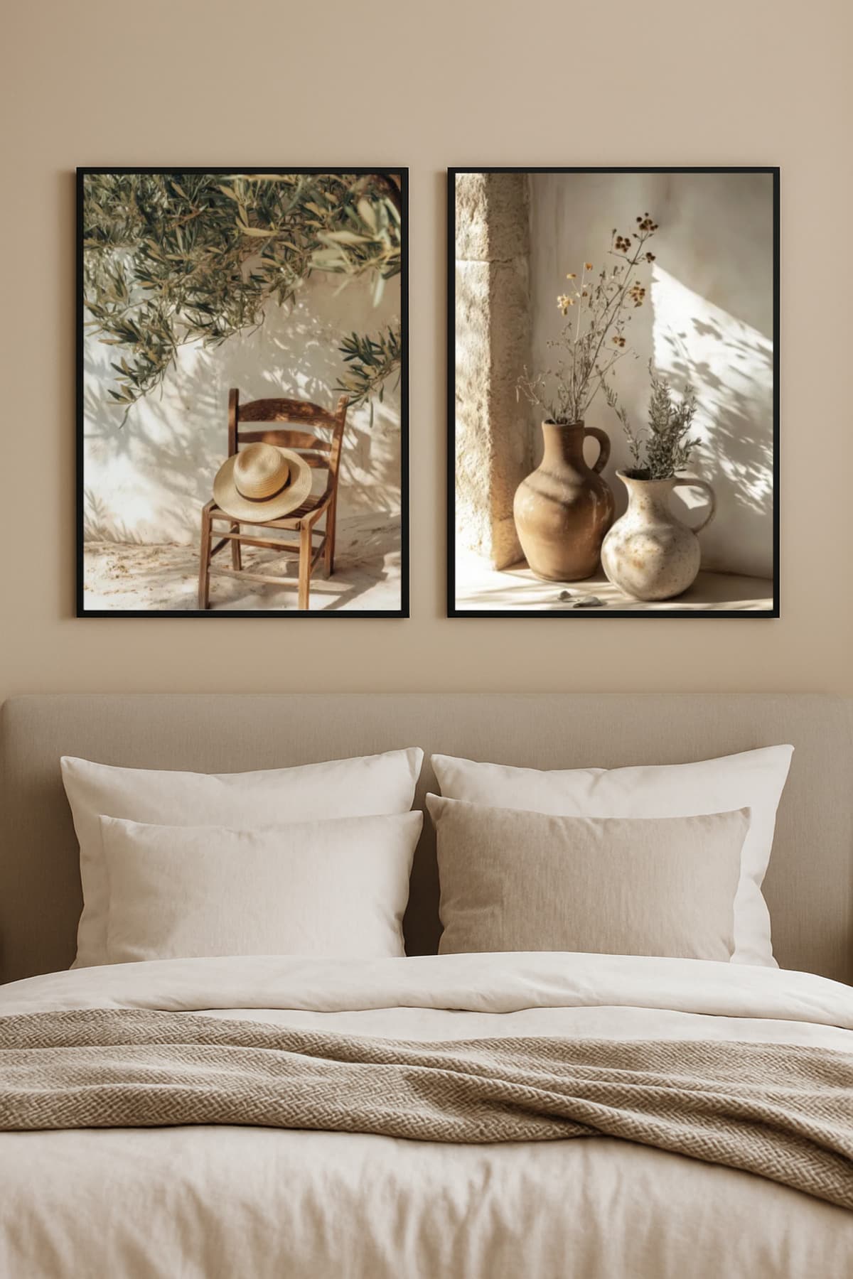 Silera - Gerçek Cama Baskı Siyah Alüminyum Metal Çerçeveli 2'li Set Modern Tablo görsel 2