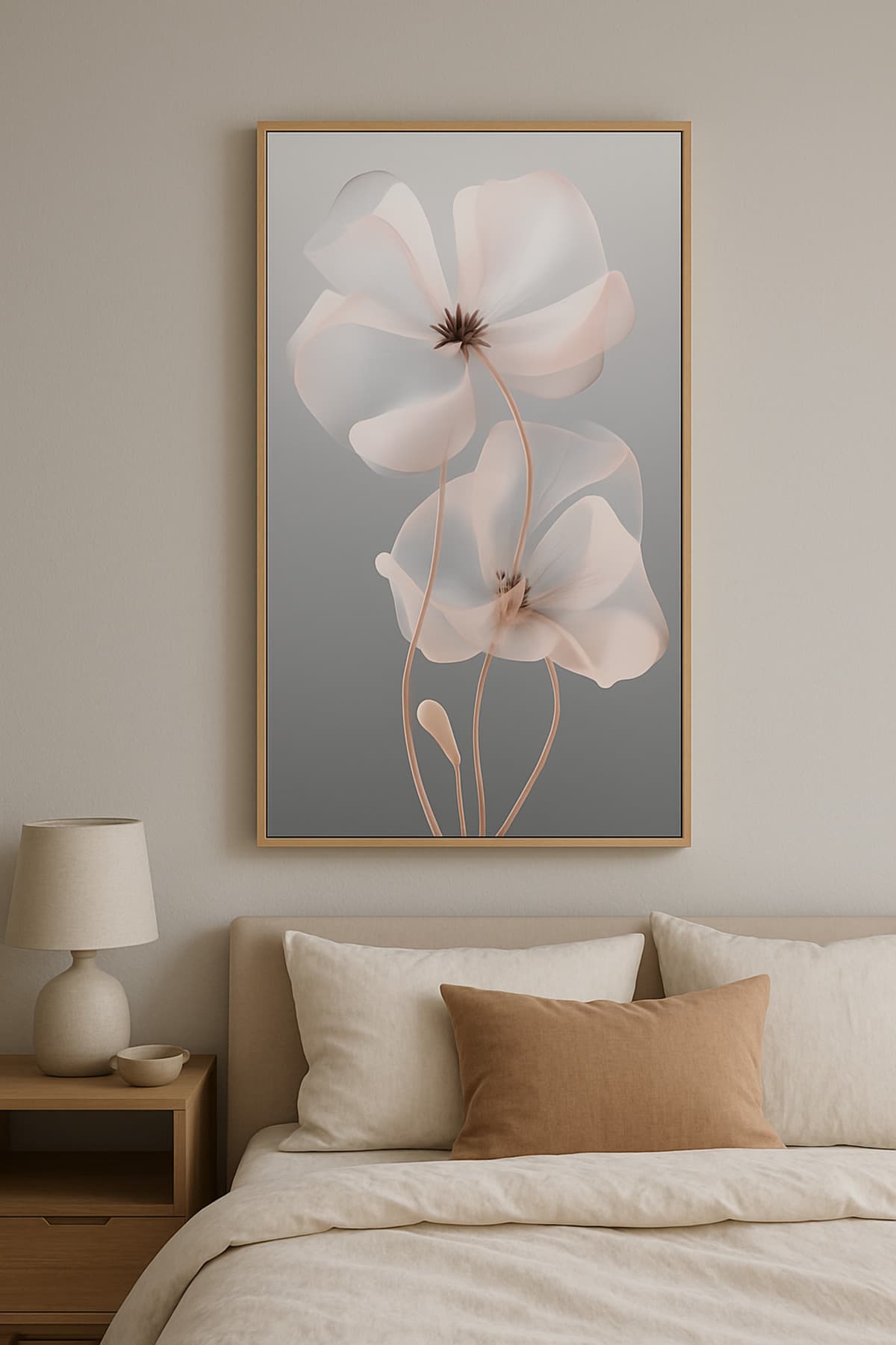Selene - Gerçek Cama Baskı Gold Alüminyum Metal Çerçeveli Tekli Modern Tablo görsel 2