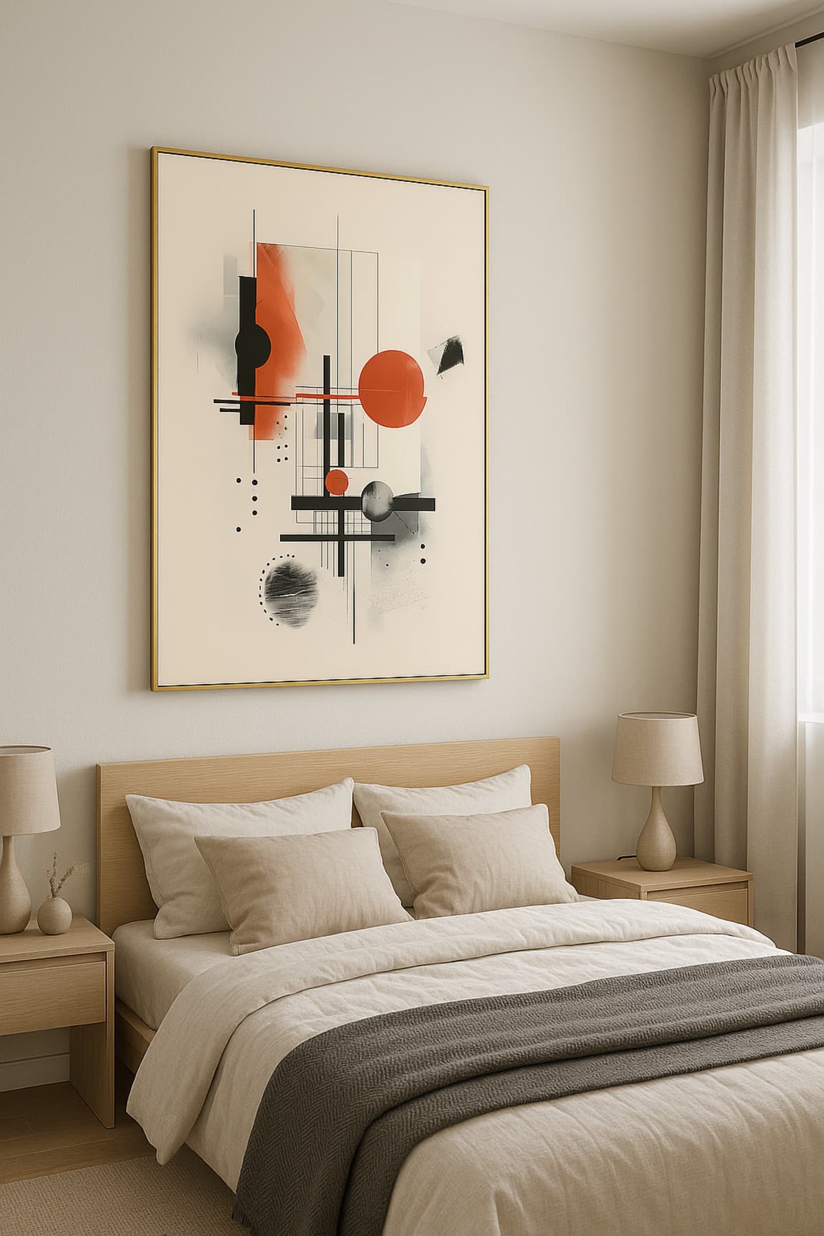 Equilibrium - Gerçek Cama Baskı Gold Alüminyum Metal Çerçeveli Tekli Modern Tablo görsel 3