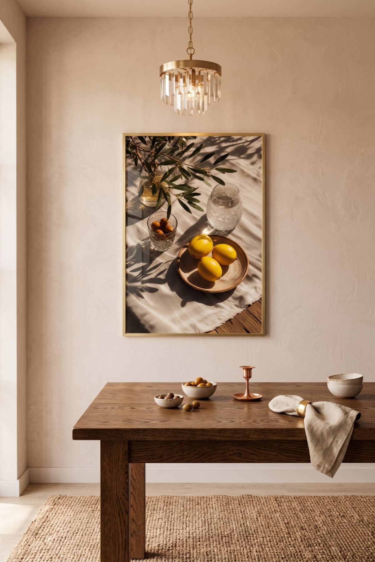 Generosity - Gerçek Cama Baskı Gold Alüminyum Metal Çerçeveli Tekli Modern Cam Tablo görsel 2