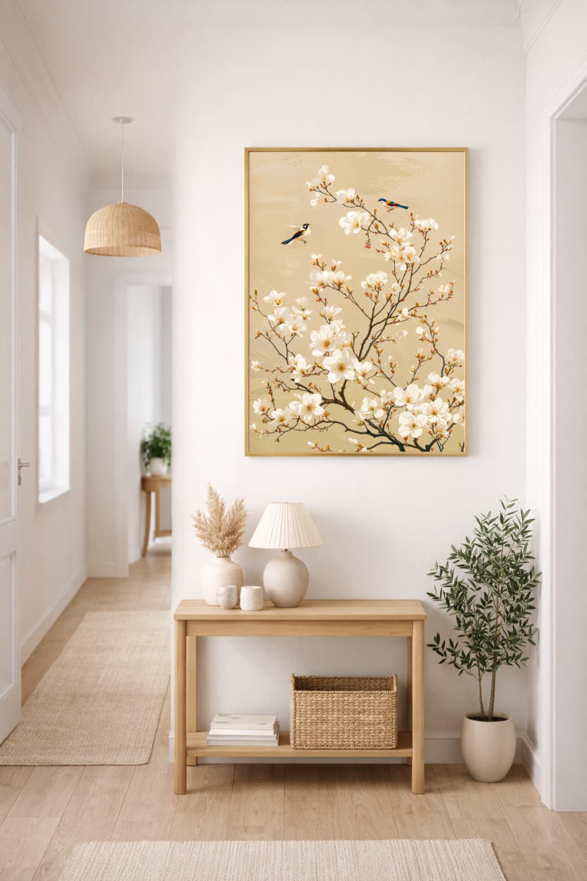 Nevbahar - Gerçek Cama Baskılı Gold Alüminyum Metal Çerçeveli Tekli Modern Dekoratif Tablo görsel 3
